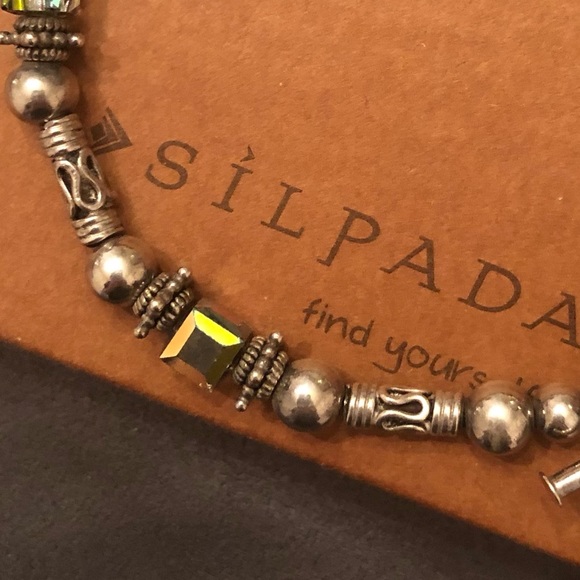 Vintage Silpada Sterling Silver and Swarovski Crystal Bead Bracelet B0912 - Picture 11 of 16